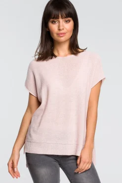 New Sweter z dekoltem na plecach - różowy Swetry