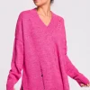 New Sweter z dziurami - różowy Swetry