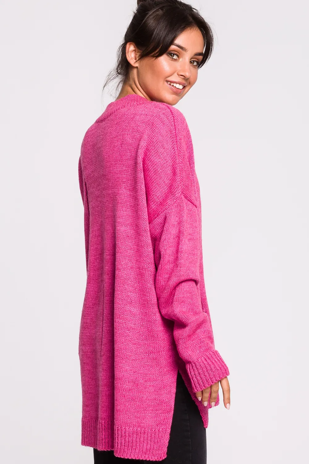 New Sweter z dziurami - różowy Swetry