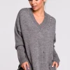 Clearance Sweter z dziurami - szary Swetry