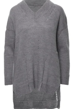 Clearance Sweter z dziurami - szary Swetry