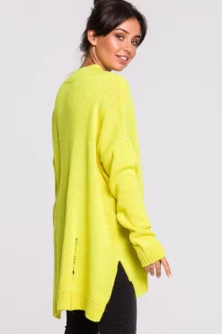 Discount Sweter z dziurami - żółty Swetry
