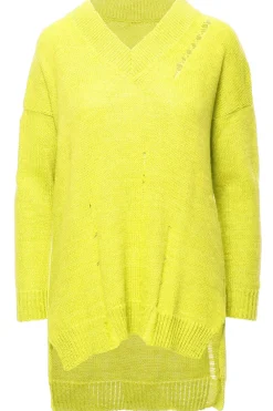 Discount Sweter z dziurami - żółty Swetry