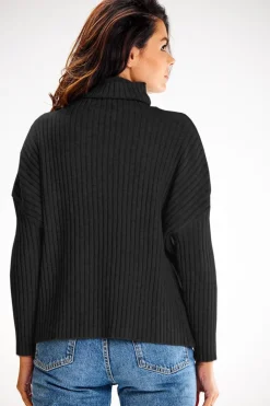 Sweter z golfem - czarny Swetry