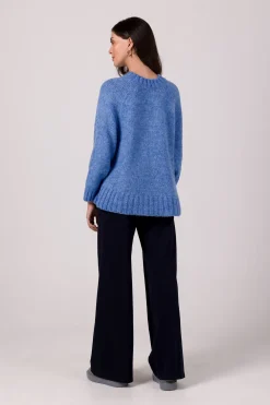 Best Sweter z nietoperzowymi rękawami - lazurowy Swetry