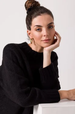 Clearance Sweter z nietoperzowymi rękawami - czarny Swetry