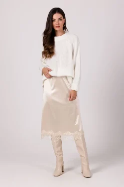 Discount Sweter z nietoperzowymi rękawami - biały Swetry