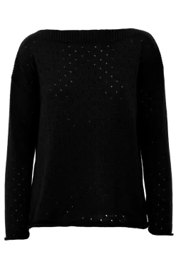 Clearance Sweter z oczkami - czarny Swetry