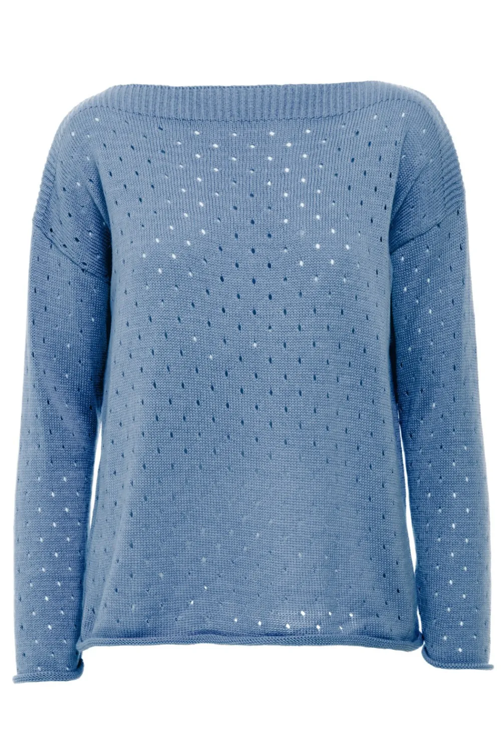 New Sweter z oczkami - niebieski Swetry