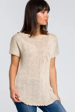 Online Sweter z palmą - beżowy Swetry