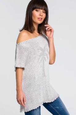 Clearance Sweter z palmą - szary Swetry