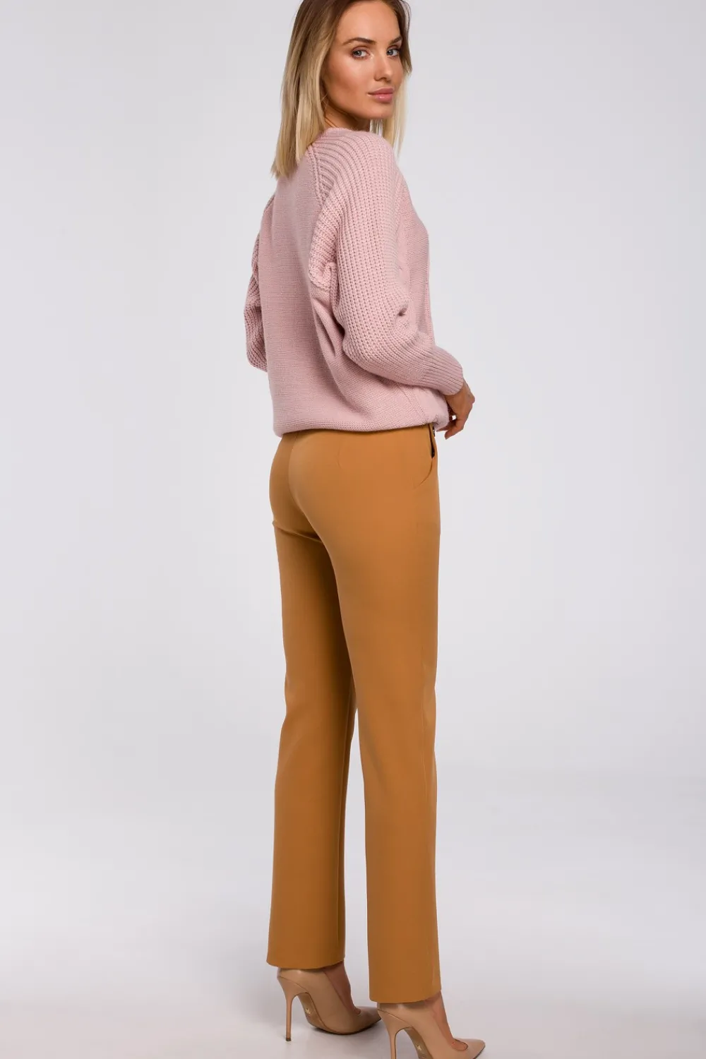 Online Sweter z szerokimi rękawami - różowy Swetry