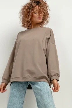 Hot zeroka buza daka z długii rękawai - cappuccino Bluzy|Odzież Casualowa