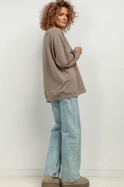 Hot zeroka buza daka z długii rękawai - cappuccino Bluzy|Odzież Casualowa