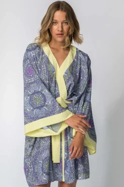 Online Szlafrok o kroju kimono z nadrukiem - model 1 Szlafroki