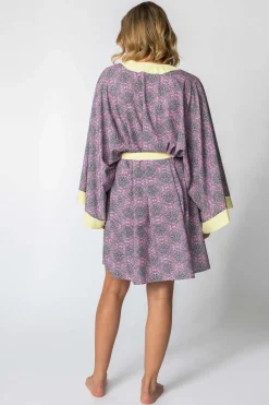 Outlet Szlafrok o kroju kimono z nadrukiem - model 2 Szlafroki
