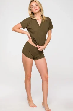 Online zorty do pania - khaki Piżamy|Spodenki