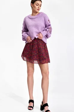 Outlet zyfonowa pódnica ini - wzór 134 Odzież Casualowa|Spódnice