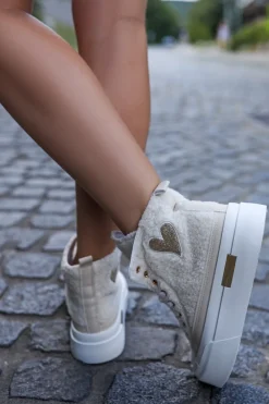 Discount Tenisówki do kostki Tenna - jasnobeżowe Sneakersy