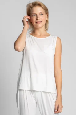 Clearance Top z wikozy bez rękawów - ecru Piżamy