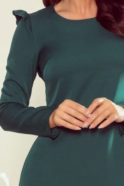 Online Trapezowa ukienka z fabankai - zieona Sukienki