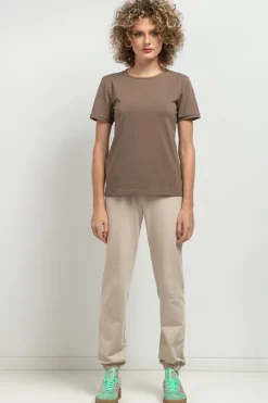 New T-hirt daki z krótki rękawe - cappuccino Odzież Casualowa|Dobry Skład