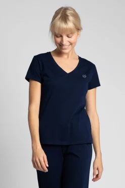 Clearance T-hirt do pania z dekote w erek - granatowy Piżamy