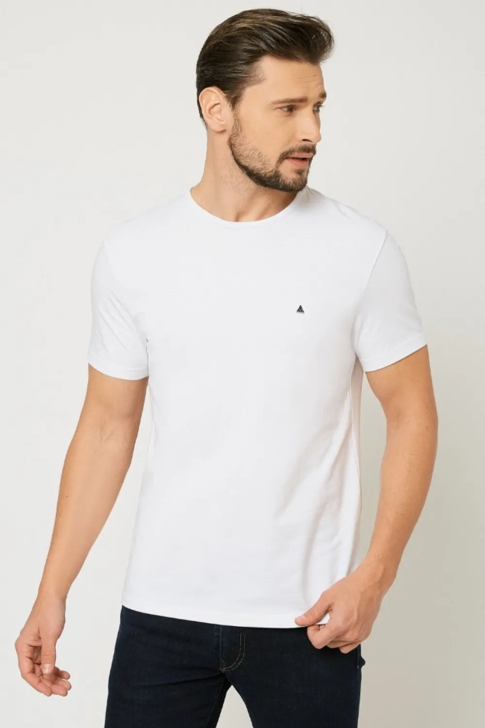 Outlet T-hirt ęki pod arynarkę - biały Odzież Męska