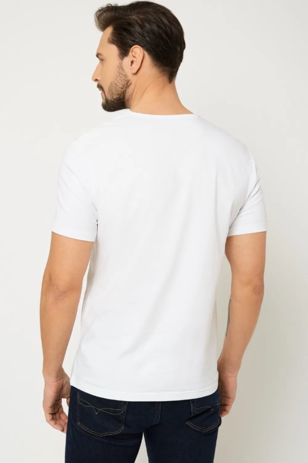 Outlet T-hirt ęki pod arynarkę - biały Odzież Męska