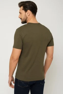 Discount T-hirt ęki pod arynarkę - khaki Odzież Męska