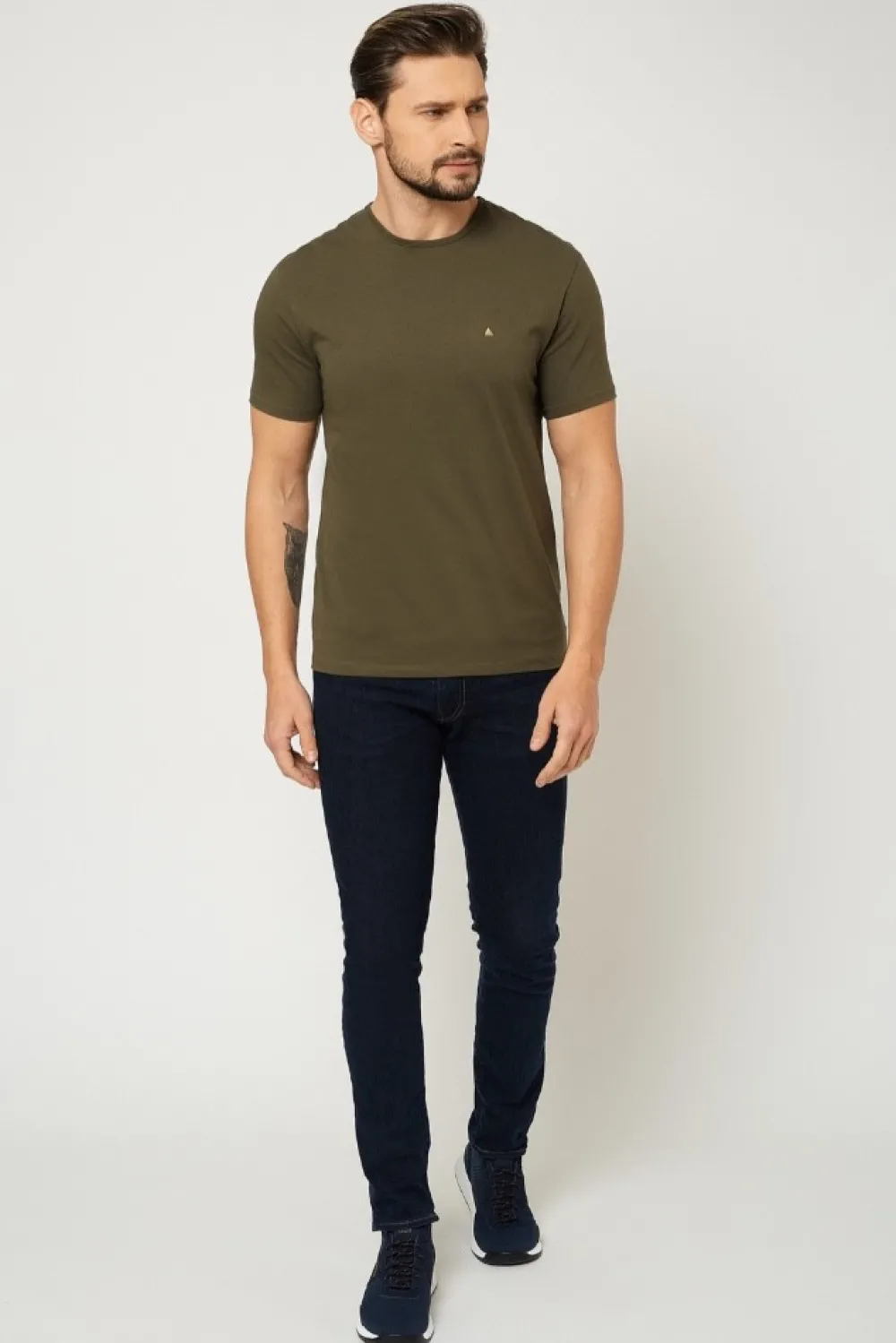 Discount T-hirt ęki pod arynarkę - khaki Odzież Męska