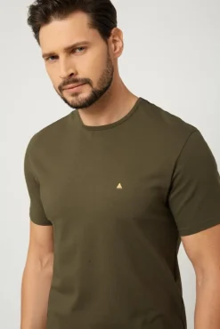Discount T-hirt ęki pod arynarkę - khaki Odzież Męska