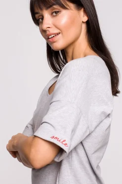 Online T-hirt overize z okrągły dekote - zary Odzież Casualowa|Bluzki