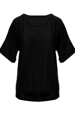 Clearance T-hirt overize z okrągły dekote - czarny Odzież Casualowa|Bluzki