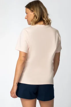 Hot T-hirt z nadrukie z przodu - brzokwiniowy Odzież Casualowa|Bluzki