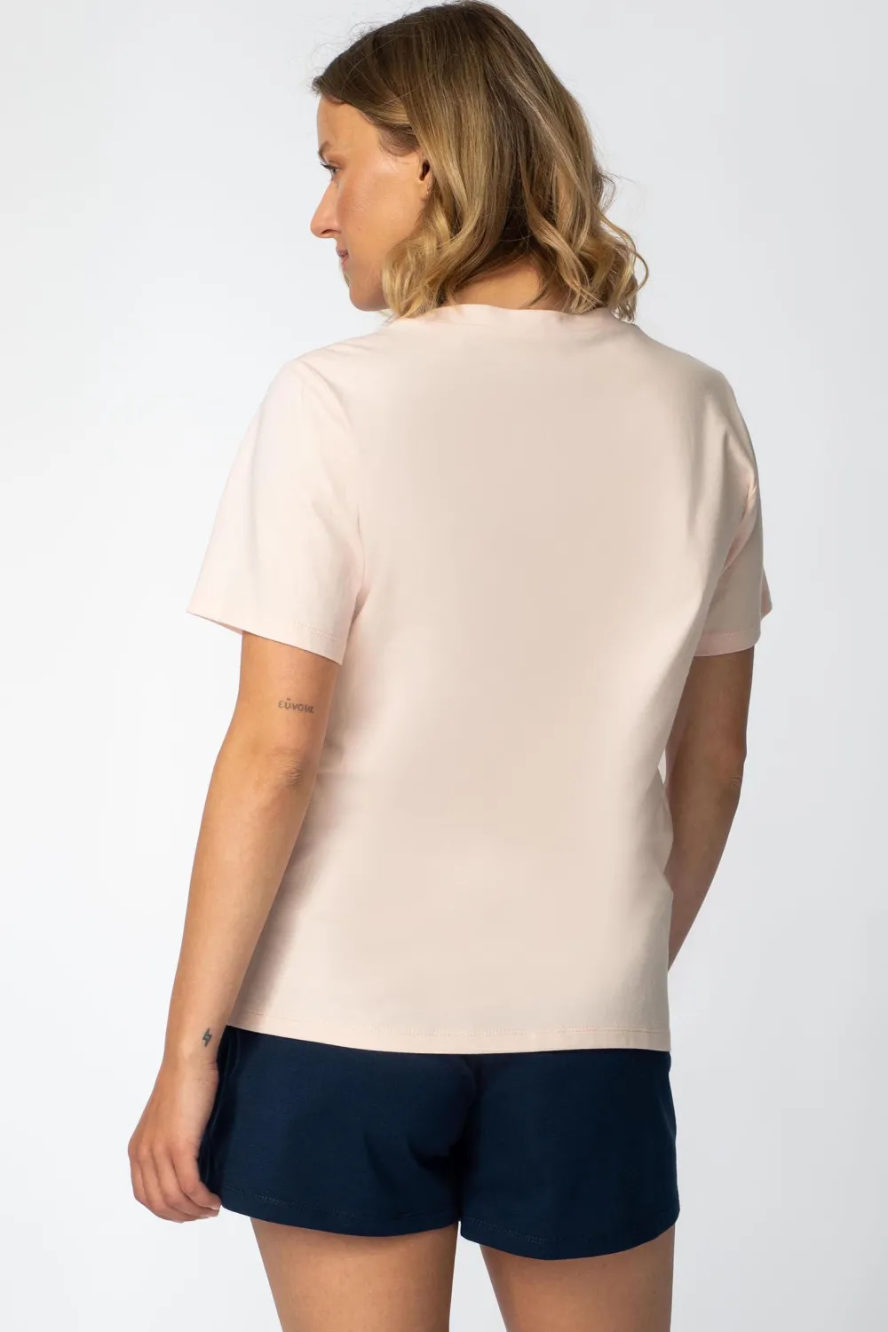 Hot T-hirt z nadrukie z przodu - brzokwiniowy Odzież Casualowa|Bluzki
