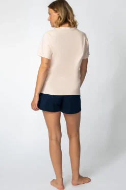 Hot T-hirt z nadrukie z przodu - brzokwiniowy Odzież Casualowa|Bluzki