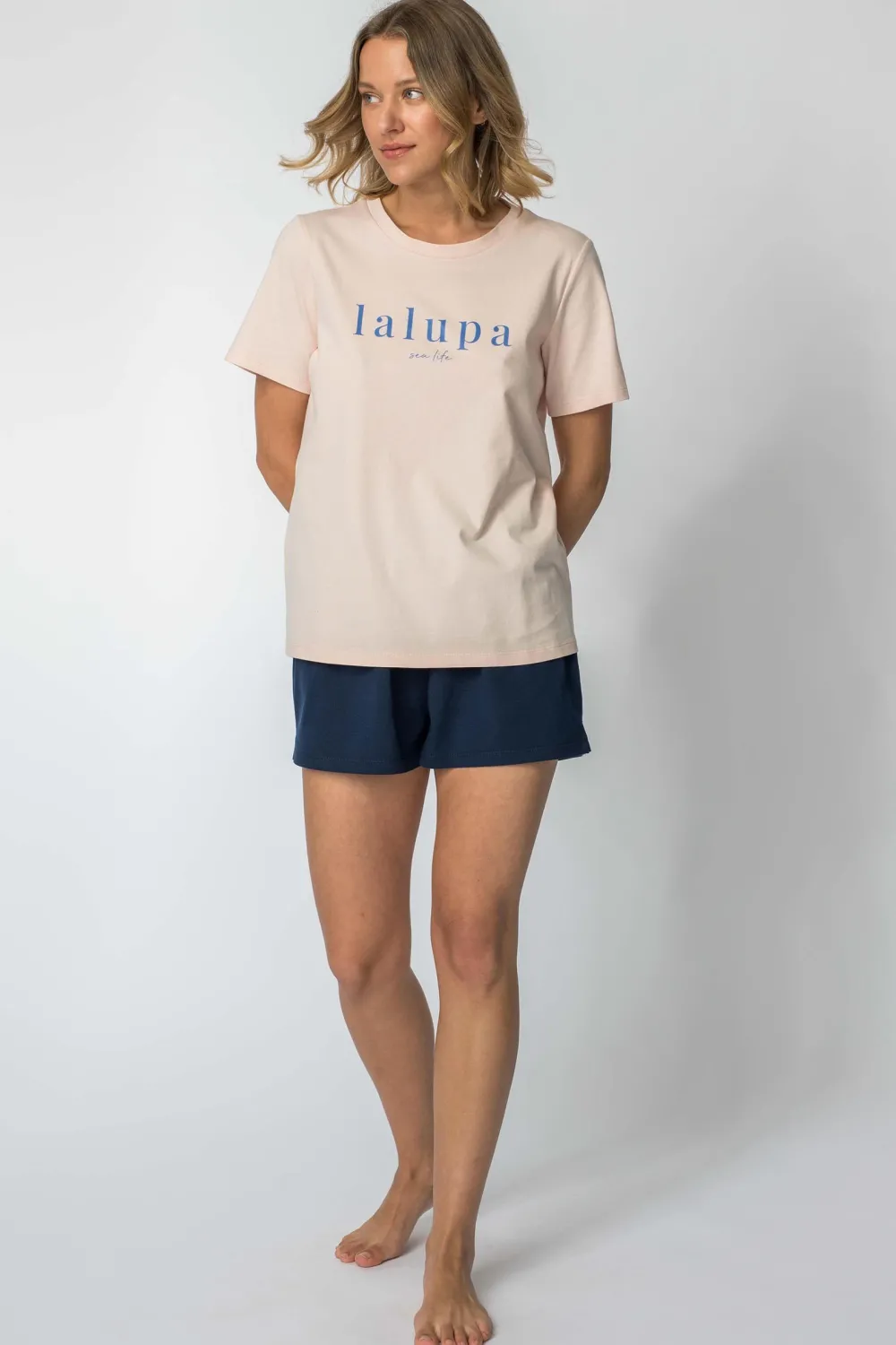 Hot T-hirt z nadrukie z przodu - brzokwiniowy Odzież Casualowa|Bluzki