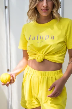 Best T-hirt z nadrukie z przodu - żółty Odzież Casualowa|Bluzki