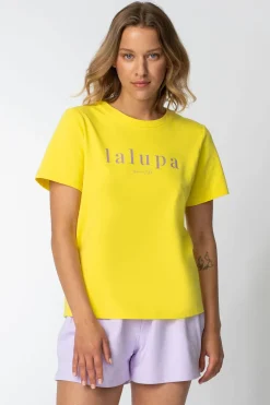Best T-hirt z nadrukie z przodu - żółty Odzież Casualowa|Bluzki