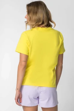 Best T-hirt z nadrukie z przodu - żółty Odzież Casualowa|Bluzki