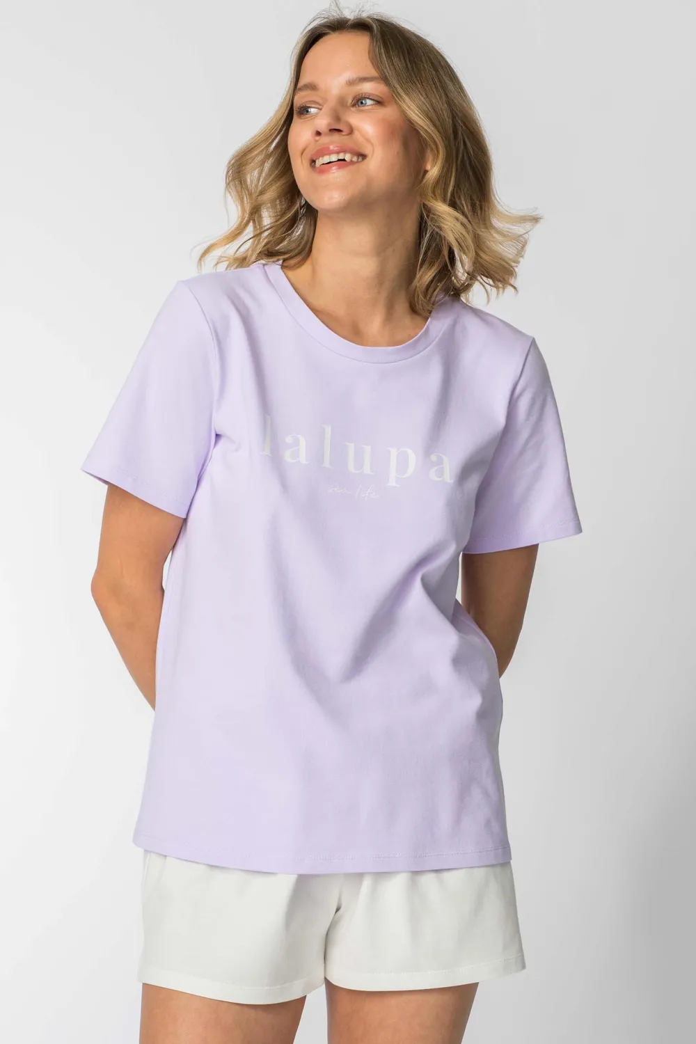 Hot T-hirt z nadrukie z przodu - wrzoowy Odzież Casualowa|Bluzki