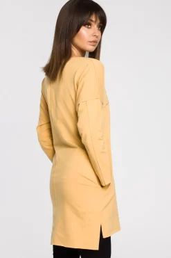 Outlet Tunika oversize z przeszyciami - żółta Tuniki