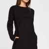 Clearance Tunika oversize z przeszyciami - czarna Tuniki