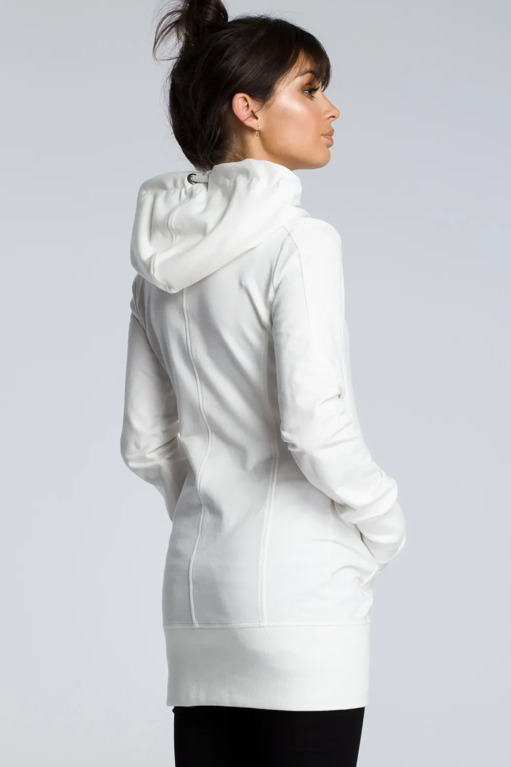 Sale Tunika z kapture - ecru Tuniki|Bluzy