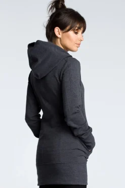 Sale Tunika z kapture - grafitowa Tuniki|Bluzy