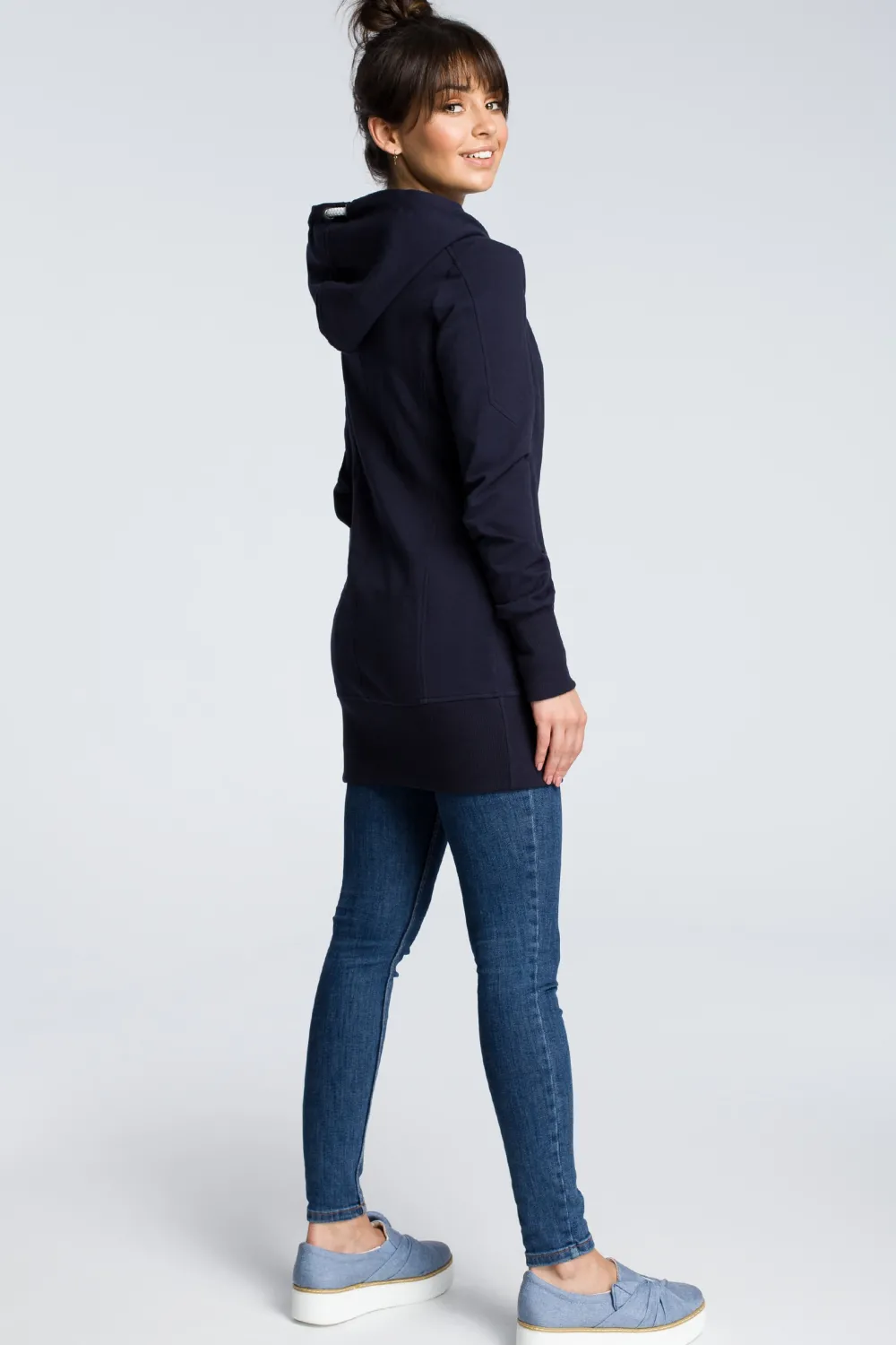 Online Tunika z kapture - granatowa Tuniki|Bluzy