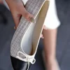 Tweedowe baleriny z kokardą Selah - beżowe Baleriny|Buty