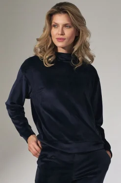 Hot Weurowa buza z kapture - granatowa Odzież Casualowa|Bluzy