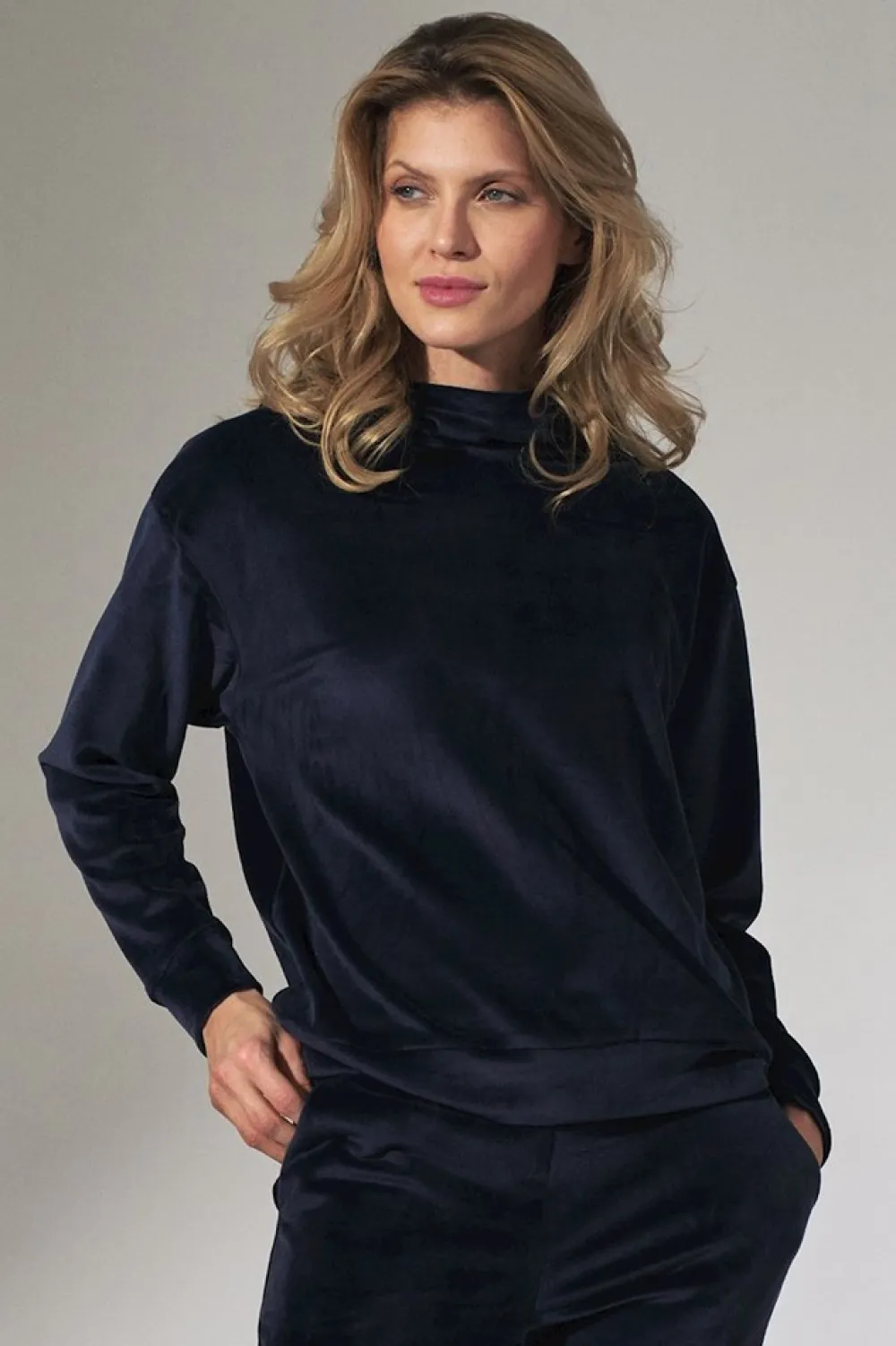 Hot Weurowa buza z kapture - granatowa Odzież Casualowa|Bluzy